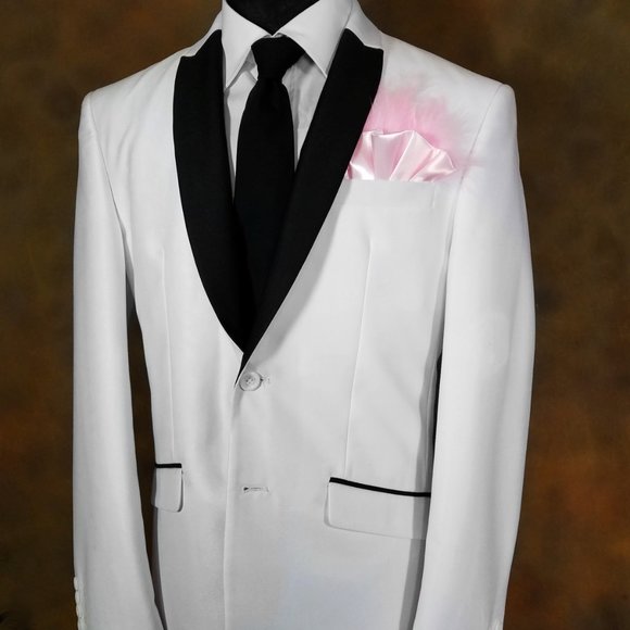 New - Pink Satin Ruffle & Feather Pocket Square Insert - Picture 2 of 7